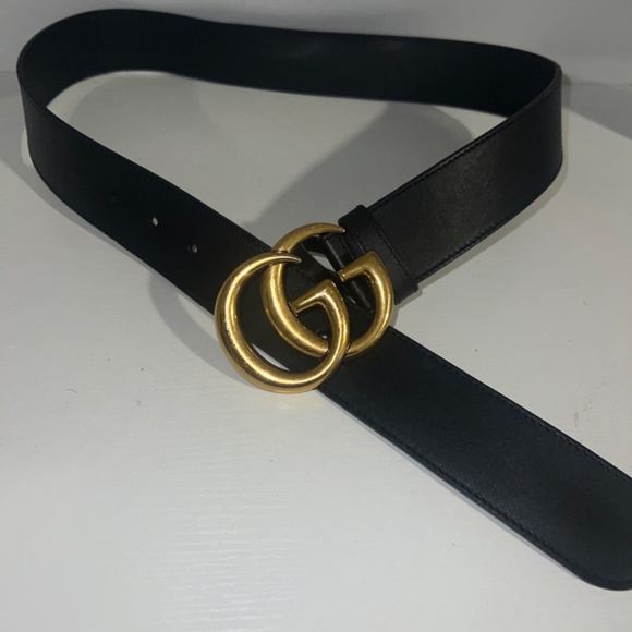 GG MARMONT genuine LEATHER BELT WITH SHINY BUCKLE - Picture 3 of 9